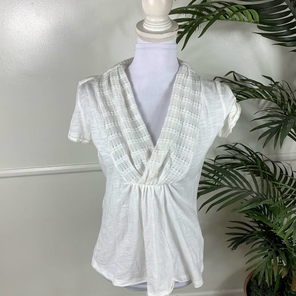 🌵Deletta White Top V Neck Womens Small
